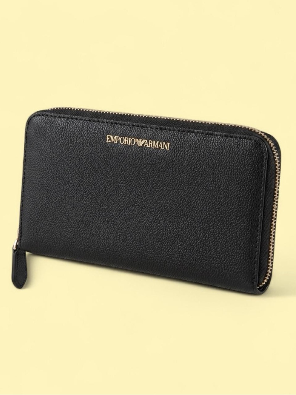 Emporio Armani Zip Wallet Leather Black/Gold